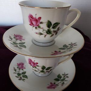 Rare Tangshan 中國唐山  China tea 2 Cups 2 Saucers